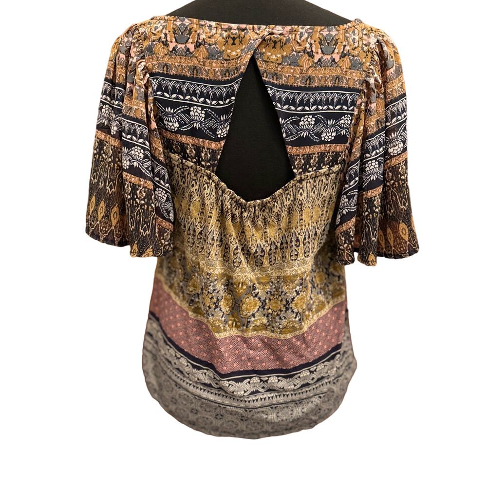Lucky Brand Boho Hippie Popover Peasant Blouse small petite